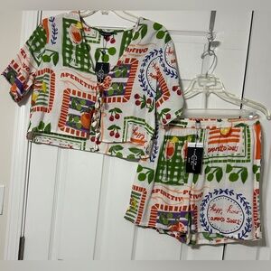 Club Z Collection Beach 2 Piece Short Set Tropical NWT Women’s Size M